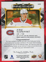 2022-23 Upper Deck Premier Hockey Premier Rookies #115 Rookie Rc Juraj Slafkovsky