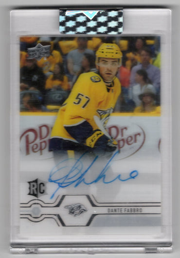 2019-20 Upper Deck Clear Cut Hockey Clear Cut Auto Cc-Df Rookie Rc Auto Dante Fabbro