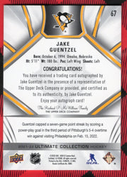 2021-22 Upper Deck Ultimate Collection Hockey Auto #67 Auto Jake Guentzel