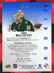 2024-25 Upper Deck Spx Blue Auto Rookie #128 Rookie Rc Auto Jesper Wallstedt /99