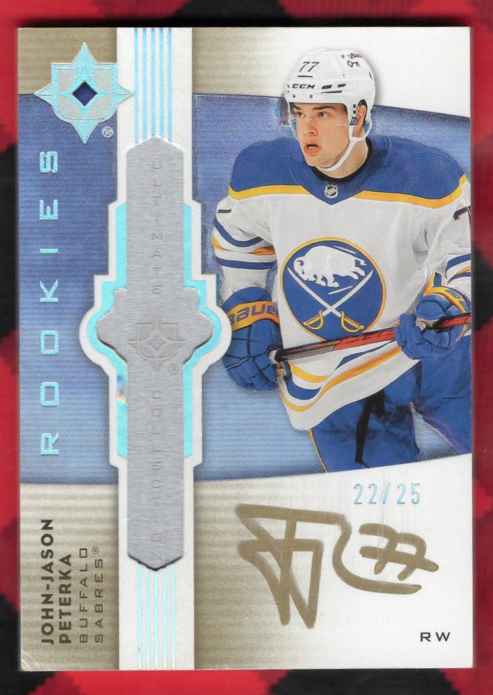 2021-22 Upper Deck Ultimate Collection Hockey Ultimate Rookie Auto Ue-Jo Rookie Rc Auto John-Jason Peterka /25