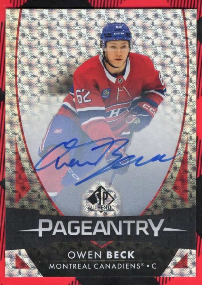 2023-24 Upper Deck Sp Authentic Pageantry Auto P-87 Rookie Rc Auto Owen Beck