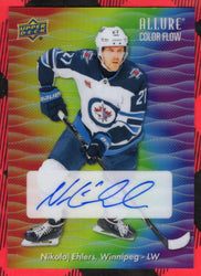 2023-24 Upper Deck Allure Color Flow Full Rainbow Auto Cfa-Ne Auto Nikolaj Ehlers