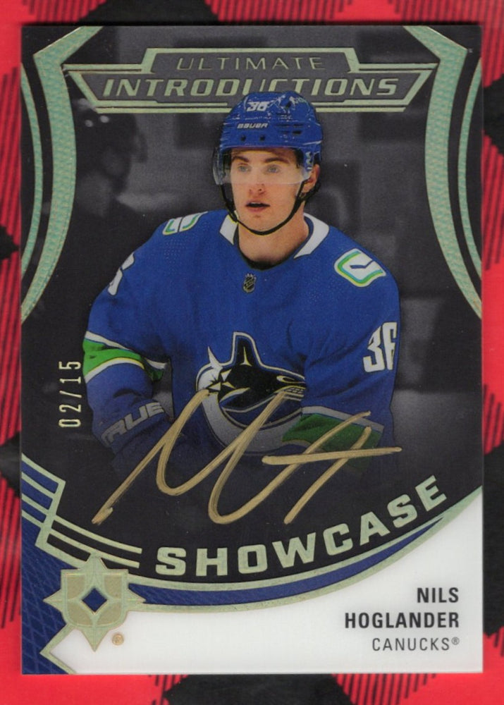 2020-21 Upper Deck Ultimate Collection Hockey Ultimate Introductions Auto Ui-93 Rookie Rc Auto Nils Hoglander
