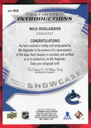 2020-21 Upper Deck Ultimate Collection Hockey Ultimate Introductions Auto Ui-93 Rookie Rc Auto Nils Hoglander