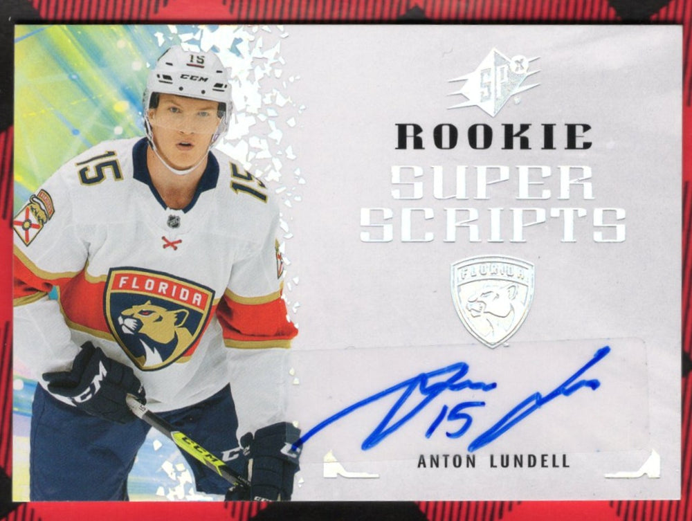2021-22 Upper Deck Spx Rookie Super Scripts Rss-Al Rookie Rc Auto Anton Lundell