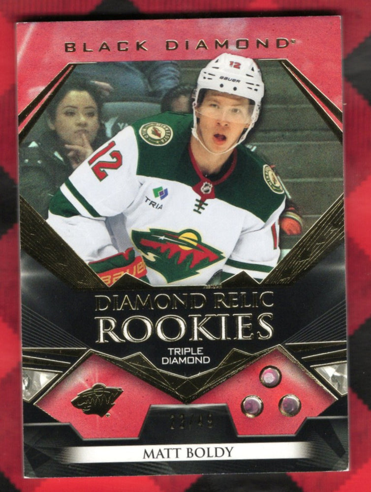 2022-23 Upper Deck Black Diamond Hockey Diamond Relic Rookies Bdr-Bo Rookie Rc Matt Boldy /49