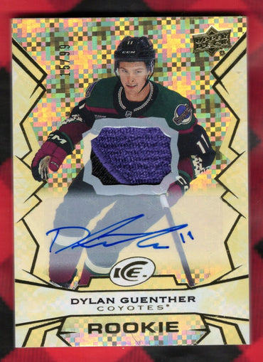 2022-23 Upper Deck Ud Ice Hockey Rookie Auto Patch #114 Rookie Rc Auto Dylan Guenther /99