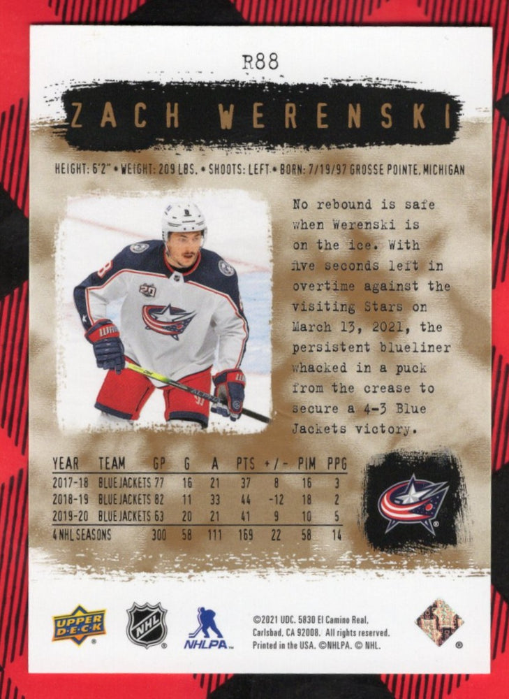 2021 Upper Deck Sp Authentic Retro R88 Zach Werenski /100