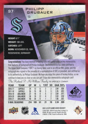 2021-22 Upper Deck Sp Game Used Premium Auto Patch #97 Auto Philipp Grubauer /15