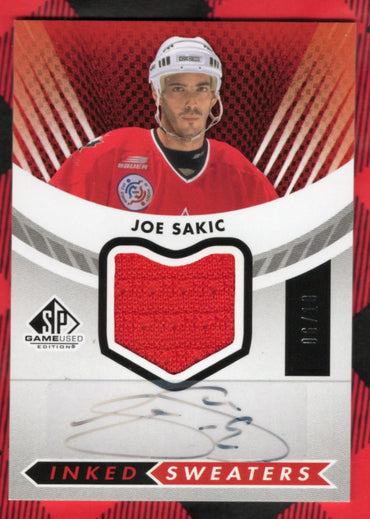 2012-13 Upper Deck Sp Game Used Inked Sweaters Is-Jo Auto Joe Sakic /10