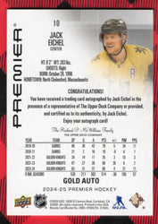 2024-25 Upper Deck Premier Hockey Gold Auto #1/25 #10 Auto Jack Eichel /25