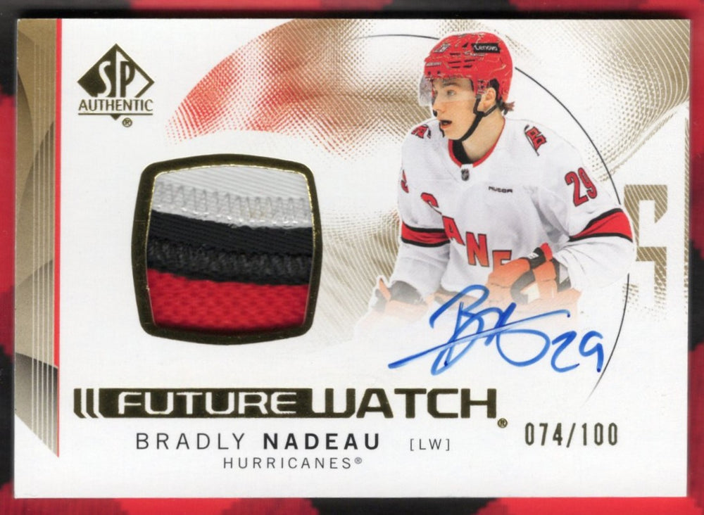 2024-25 Upper Deck Sp Authentic Future Watch Auto Patch #148 Rookie Rc Auto Bradly Nadeau /100