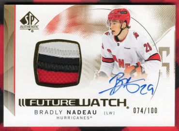 2024-25 Upper Deck Sp Authentic Future Watch Auto Patch #148 Rookie Rc Auto Bradly Nadeau /100