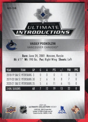 2021-22 Upper Deck Ultimate Collection Hockey Ultimate Introductions Ui-16 Rookie Rc Vasili Podkolzin