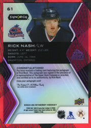 2024-25 Upper Deck Synergy 61 Auto Rick Nash /35