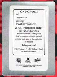 2016-17 Upper Deck Compendium Hockey Printing Plate One-Of-One Leon Draisaitl /1