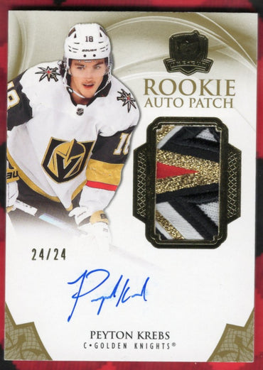 2020-21 Upper Deck The Cup Rookie Auto Patch #130 Rookie Rc Auto Peyton Krebs 24/24