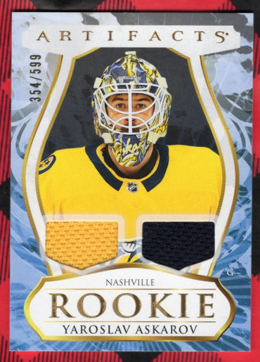 2023-24 Upper Deck Artifacts Rookie Dual Patch #183 Rookie Rc Yaroslav Askarov /599