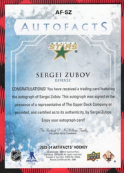 2023-24 Upper Deck Artifacts Autofacts Af-Sz Auto Sergei Zubov
