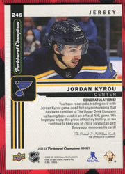 2022-23 Upper Deck Parkhurst Champions Veteran Patch #246 Jordan Kyrou