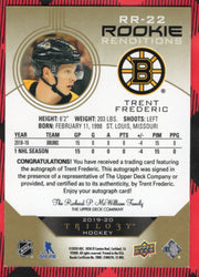2019-20 Upper Deck Trilogy Rookie Renditions Rr-22 Rookie Rc Auto Trent Frederic