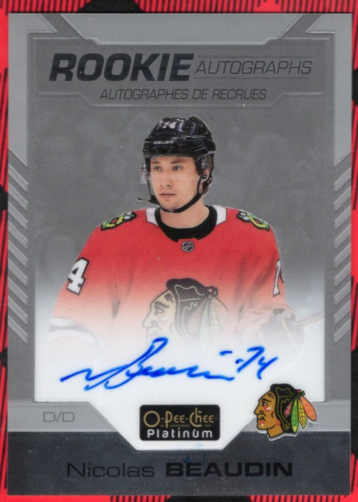 2020-21 Upper Deck O-Pee-Chee Platinum Rookie Autographs R-Nb Rookie Rc Auto Nicolas Beaudin