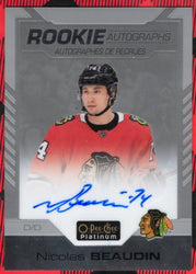 2020-21 Upper Deck O-Pee-Chee Platinum Rookie Autographs R-Nb Rookie Rc Auto Nicolas Beaudin