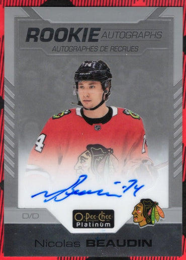 2020-21 Upper Deck O-Pee-Chee Platinum Rookie Autographs R-Nb Rookie Rc Auto Nicolas Beaudin
