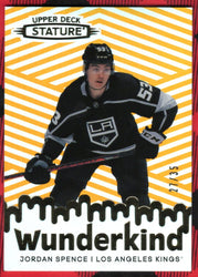 2022-23 Upper Deck Stature Hockey Wunderkind W-14 Jordan Spence /35