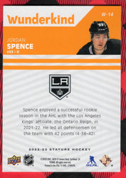 2022-23 Upper Deck Stature Hockey Wunderkind W-14 Jordan Spence /35