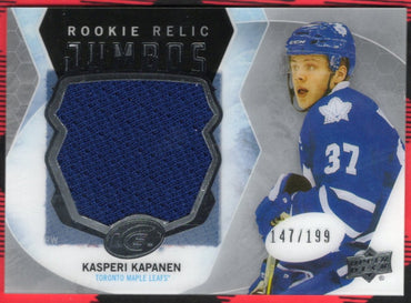 2016-17 Upper Deck Ud Ice Rookie Relic Jumbos Rrj-Kk Rookie Rc Kasperi Kapanen /199
