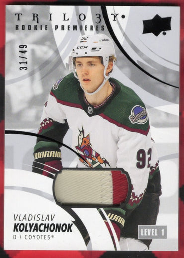 2022-23 Upper Deck Trilogy Rookie Premieres Level 1 #178 Rookie Rc Vladislav Kolyachonok /49
