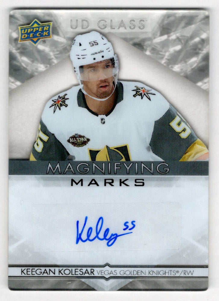 2021-22 Upper Deck Ud Glass Hockey Magnifying Marks Mm-Kk Keegan Kolesar 46023
