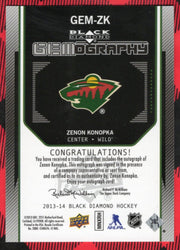 2013-14 Upper Deck Black Diamond Gemography Gem-Zk Auto Zenon Konopka