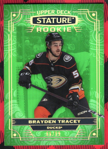 2022-23 Upper Deck Stature Green Rookie #184 Rookie Rc Brayden Tracey /99