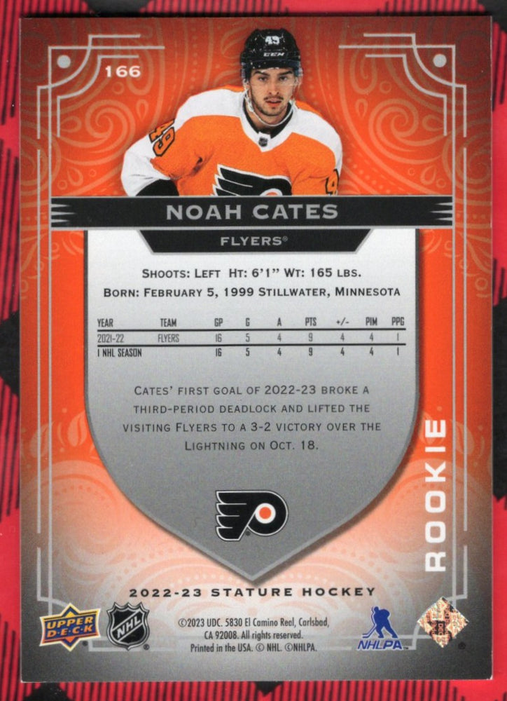 2022-23 Upper Deck Stature Orange Rookie #166 Rookie Rc Noah Cates