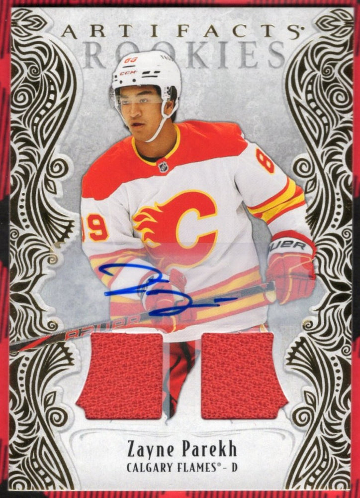 2025-26 Upper Deck Artifacts Artifacts Rookies Gold Material Auto #180 Rookie Rc Auto Zayne Parekh /199