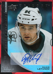2020-21 Upper Deck Trilogy Rookie Premieres Level 3 Rookie Rc Auto Maxim Letunov /49