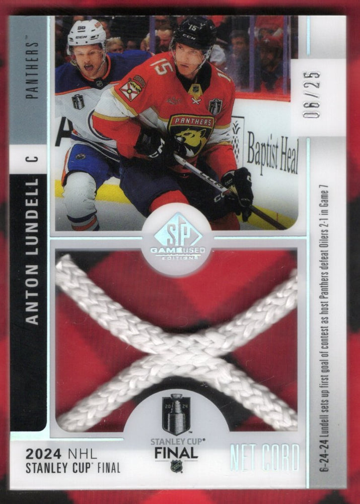 2024-25 Upper Deck Sp Game Used Hockey Stanley Cup Final Net Cord Scn-Al Anton Lundell /25