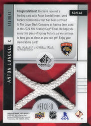 2024-25 Upper Deck Sp Game Used Hockey Stanley Cup Final Net Cord Scn-Al Anton Lundell /25