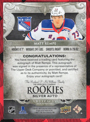 2024-25 Upper Deck Artifacts Rookies Silver Auto Ix Rookie Rc Auto Matt Rempe