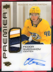 2024-25 Upper Deck Premier Hockey Premier Gold Auto Patch Ar-Fs Rookie Rc Auto Fedor Svheckov /65