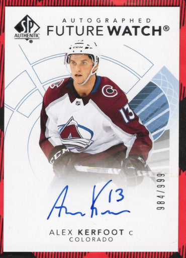 2017-18 Upper Deck Sp Authentic Autographed Future Watch #173 Rookie Rc Auto Alex Kerfoot /999