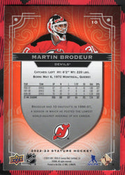 2022-23 Upper Deck Stature Orange /65 #10 Martin Brodeur /65