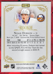 2019-20 Upper Deck Stature Red Rookie / 75 #199 Rookie Rc Noah Dobson /75