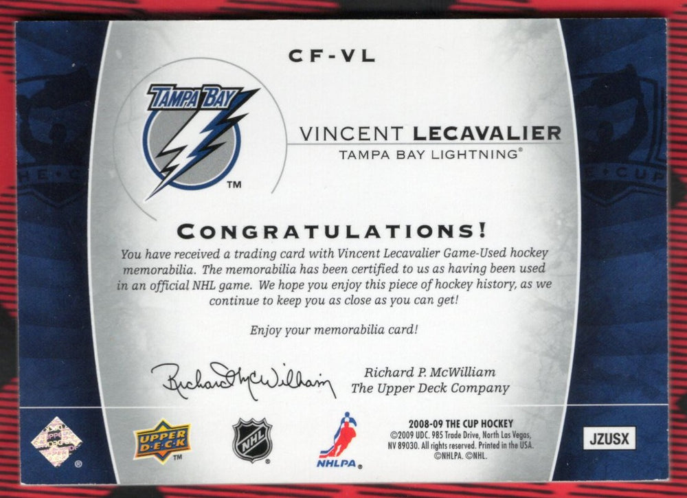 2008-09 Upper Deck The Cup Cup Foundations Quad Jerseys Cf-Vl Vincent Lecavalier