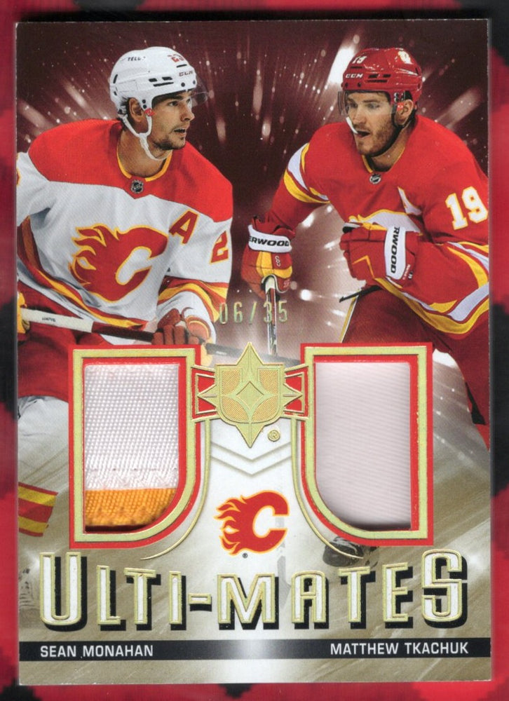 2021-22 Upper Deck Ultimate Collection Hockey Ulti-Mates Utm-Mt Sean Monahan Matthew Tkachuk /35