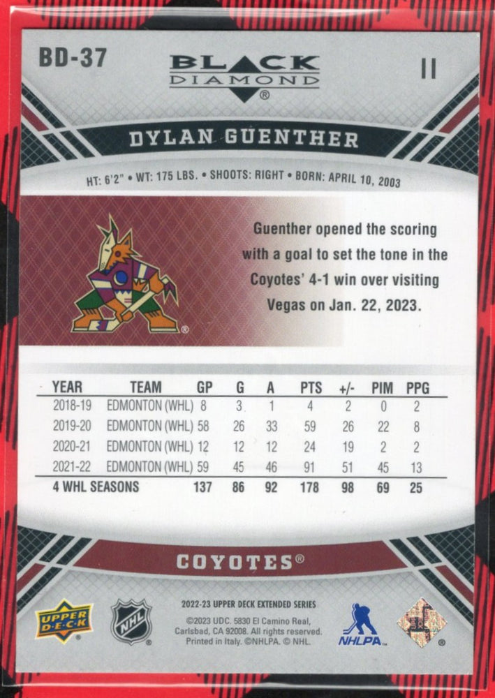2022-23 Upper Deck Extended Rookie Gems Bd-37 Rookie Rc Dylan Guenther