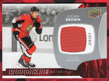 2017-18 Upper Deck Series 2 Rookie Materials Jersey Rm-Lb Rookie Rc Logan Brown